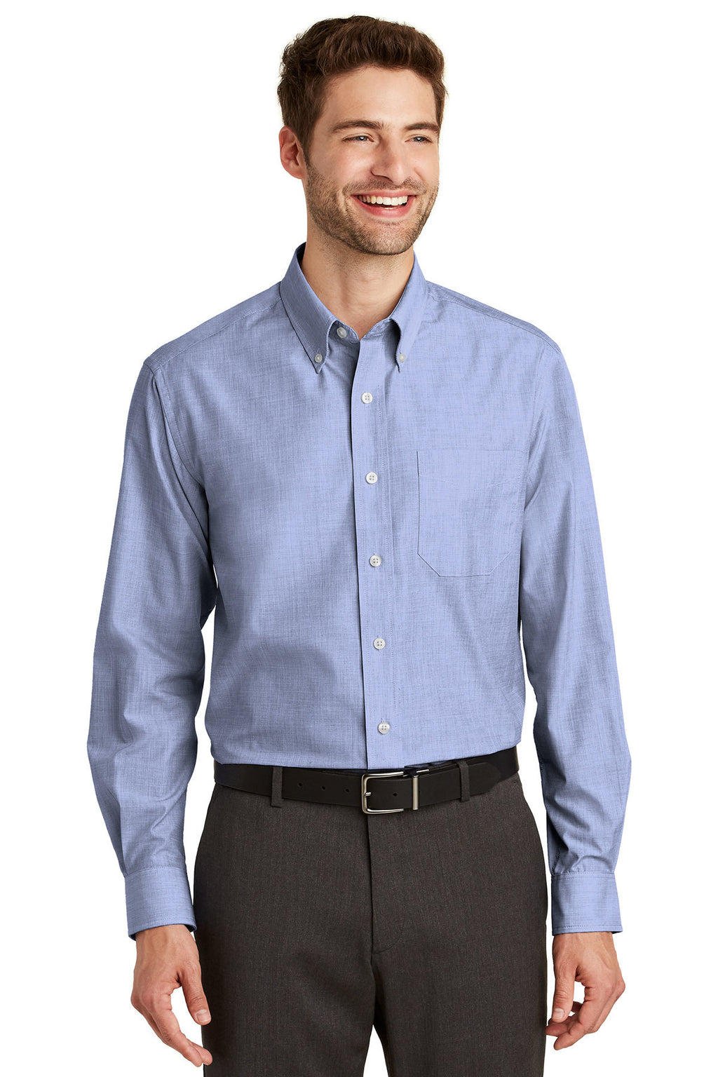 Port Authority Tall Crosshatch Easy Care Shirt-3