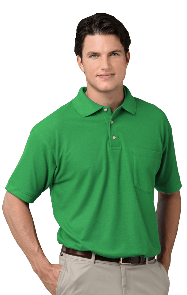 Blue Generation Men's 60/40 Teflon Pique Polo Shirt With Pocket-5