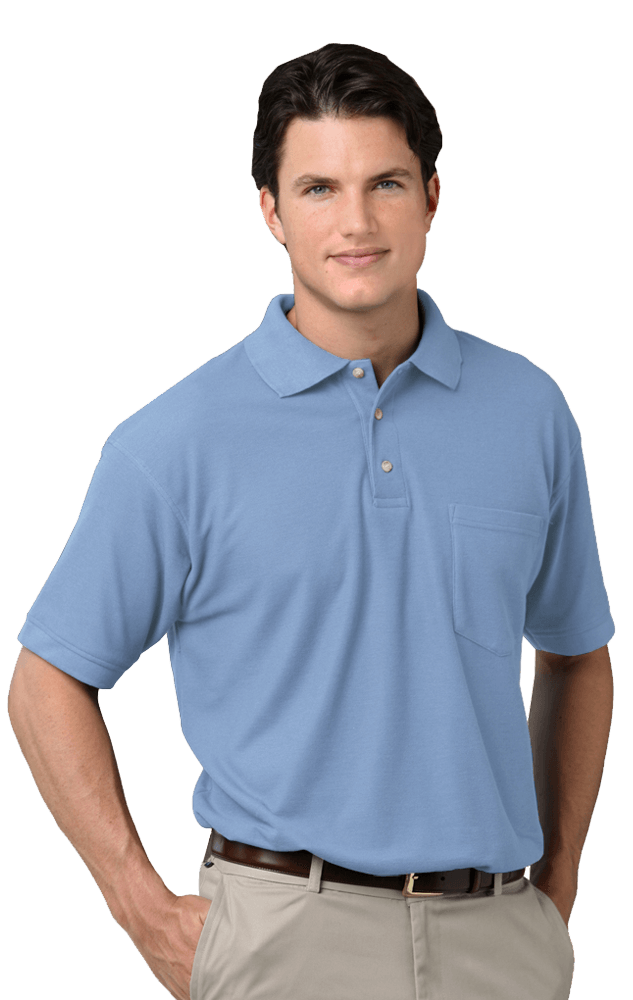 Blue Generation Men's 60/40 Teflon Pique Polo Shirt With Pocket-6
