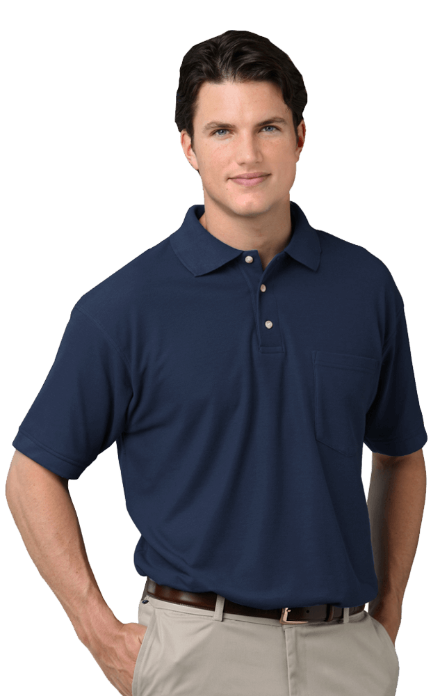 Blue Generation Men's 60/40 Teflon Pique Polo Shirt With Pocket-7