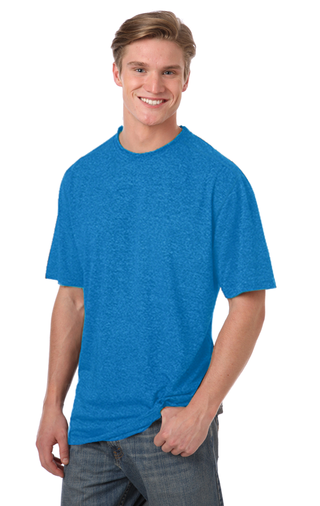 Blue Generation Men's Performance Heathered Crew Neck Tee-5