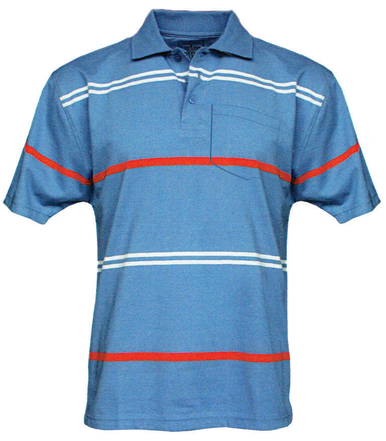 Foxfire Men's Striped Poly/Cotton Polo With Pocket-1