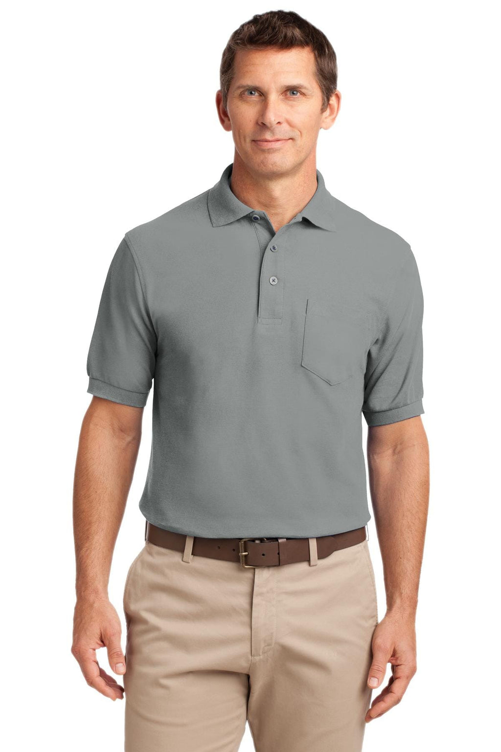 Port Authority Men's Silk Touch Polo Shirt With Pocket-4
