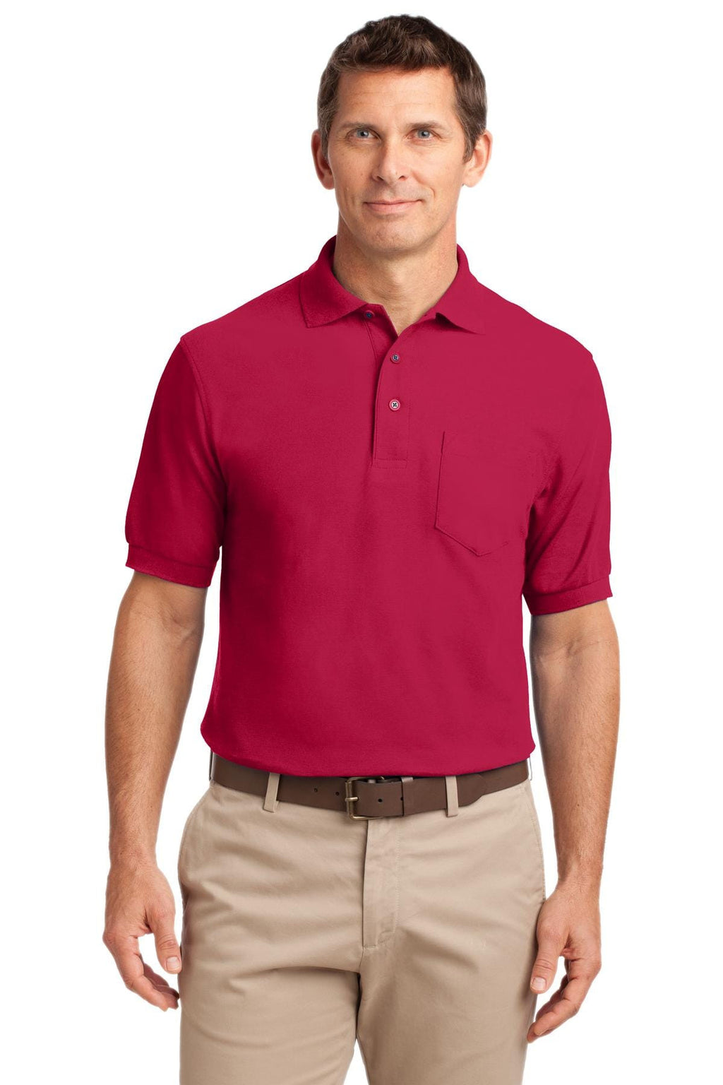 Port Authority Men's Silk Touch Polo Shirt With Pocket-7