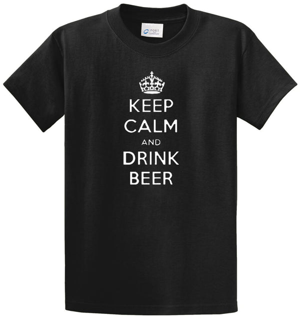 Keep Calm Drink Beer  Printed Tee Shirt