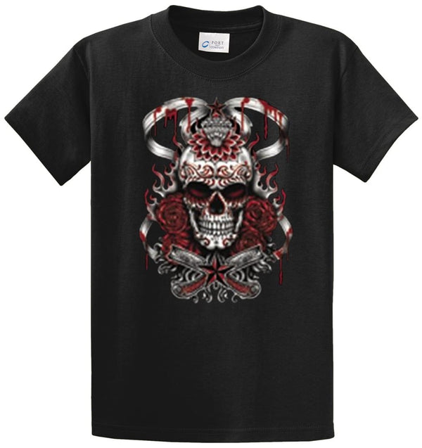 Demonized Sugar Skull Printed Tee Shirt