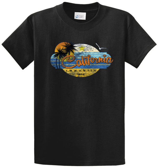 California Republic Palm Tree Printed Tee Shirt