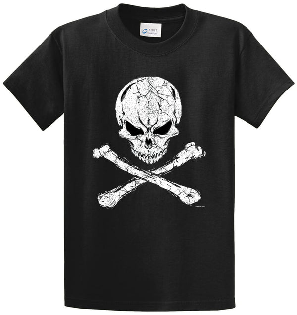 Crossbones Distressed Printed Tee Shirt