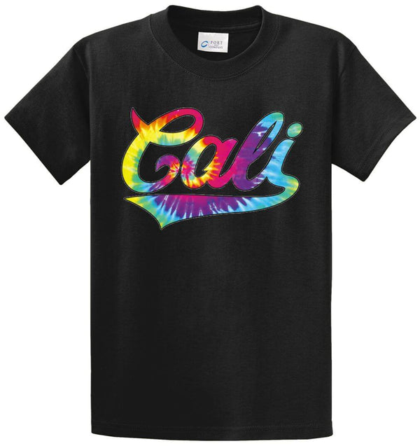 Cali Swoosh Neon Tie Dye Printed Tee Shirt