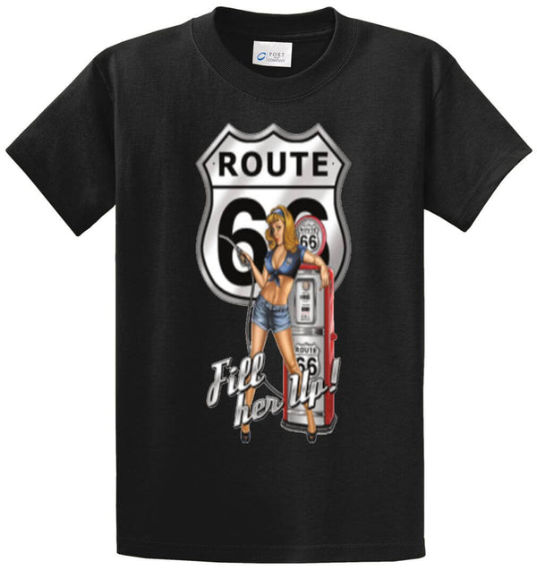 Route 66 Fill Her Up Girl & Pump Printed Tee Shirt