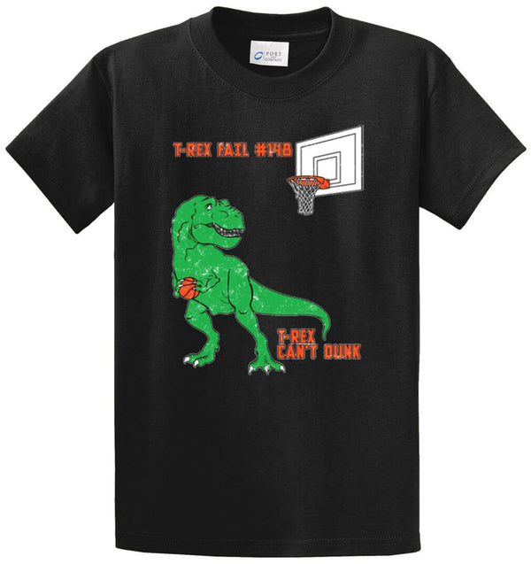 T-Rex Can't Dunk Printed Tee Shirt