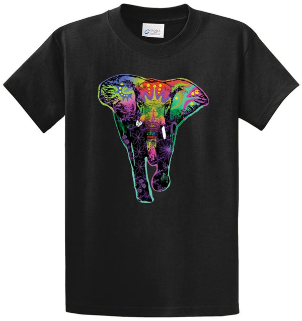 Colorful Elephant Printed Tee Shirt