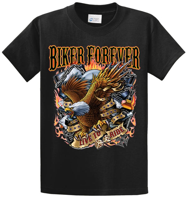 Biker Forever Gamble Printed Tee Shirt
