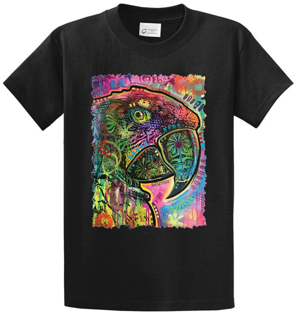 Colorful Parrot Printed Tee Shirt