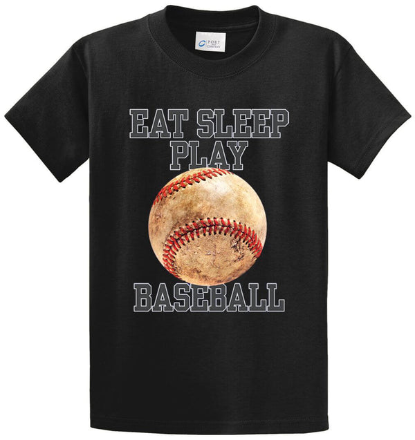Eat Sleep Play Baseball (Color) Printed Tee Shirt