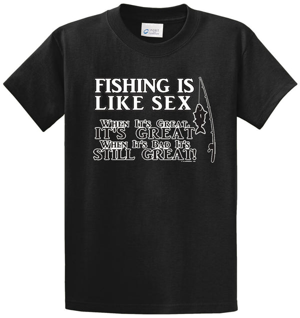 Fishing Like Sex Printed Tee Shirt