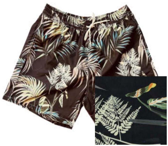 Falcon Bay Big Men's Leaves Patterned Swim Short-2