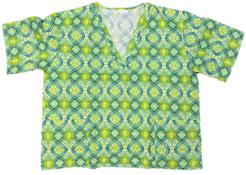 V-Neck Style Printed Scrub Top Closeout-1