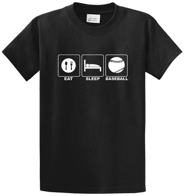 Eat Sleep Baseball Printed Tee Shirt