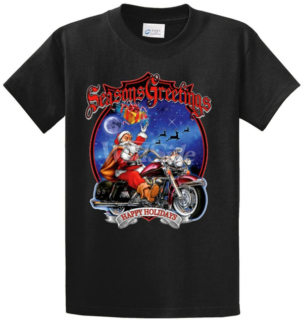 Seasons Greetings - Happy Holidays Printed Tee Shirt