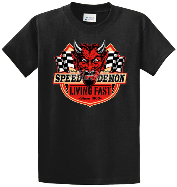 Speed Demon Living Fast Printed Tee Shirt