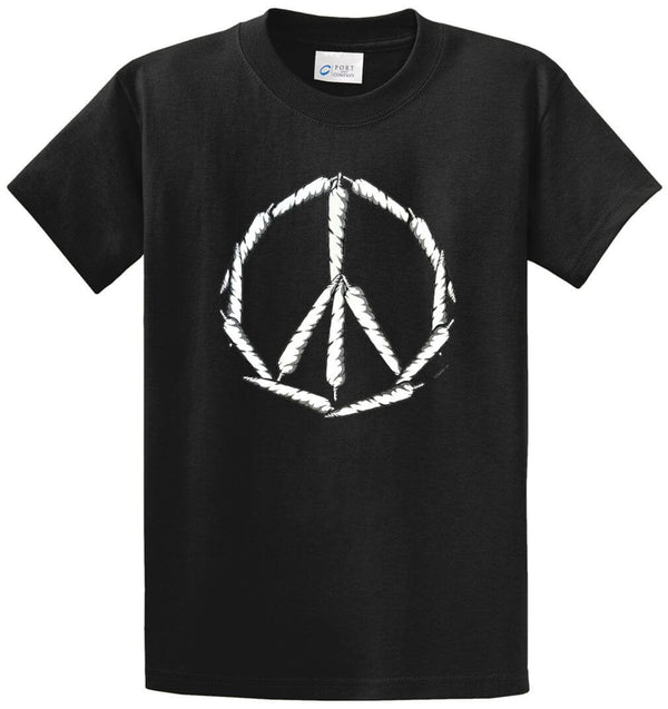 Joint Peace Sign Printed Tee Shirt