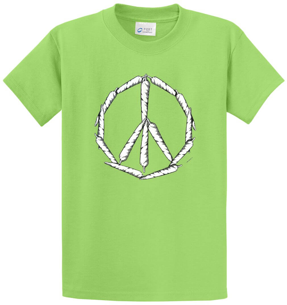 Joint Peace Sign Printed Tee Shirt-1