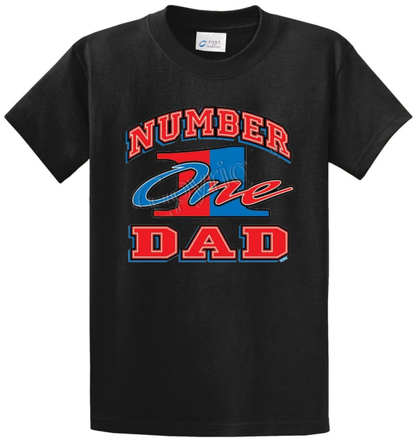 Number 1 Dad Printed Tee Shirt