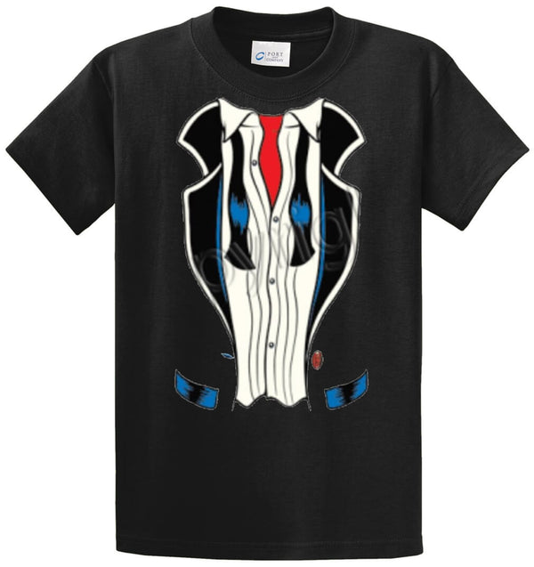 Undone Tuxedo Printed Tee Shirt