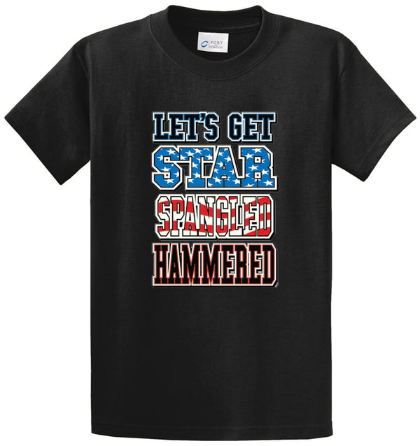 Lets Get Star Spangled Hammered Printed Tee Shirt