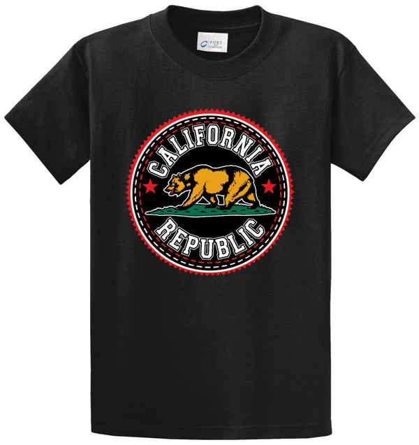 Bear California Republic Circular Printed Tee Shirt