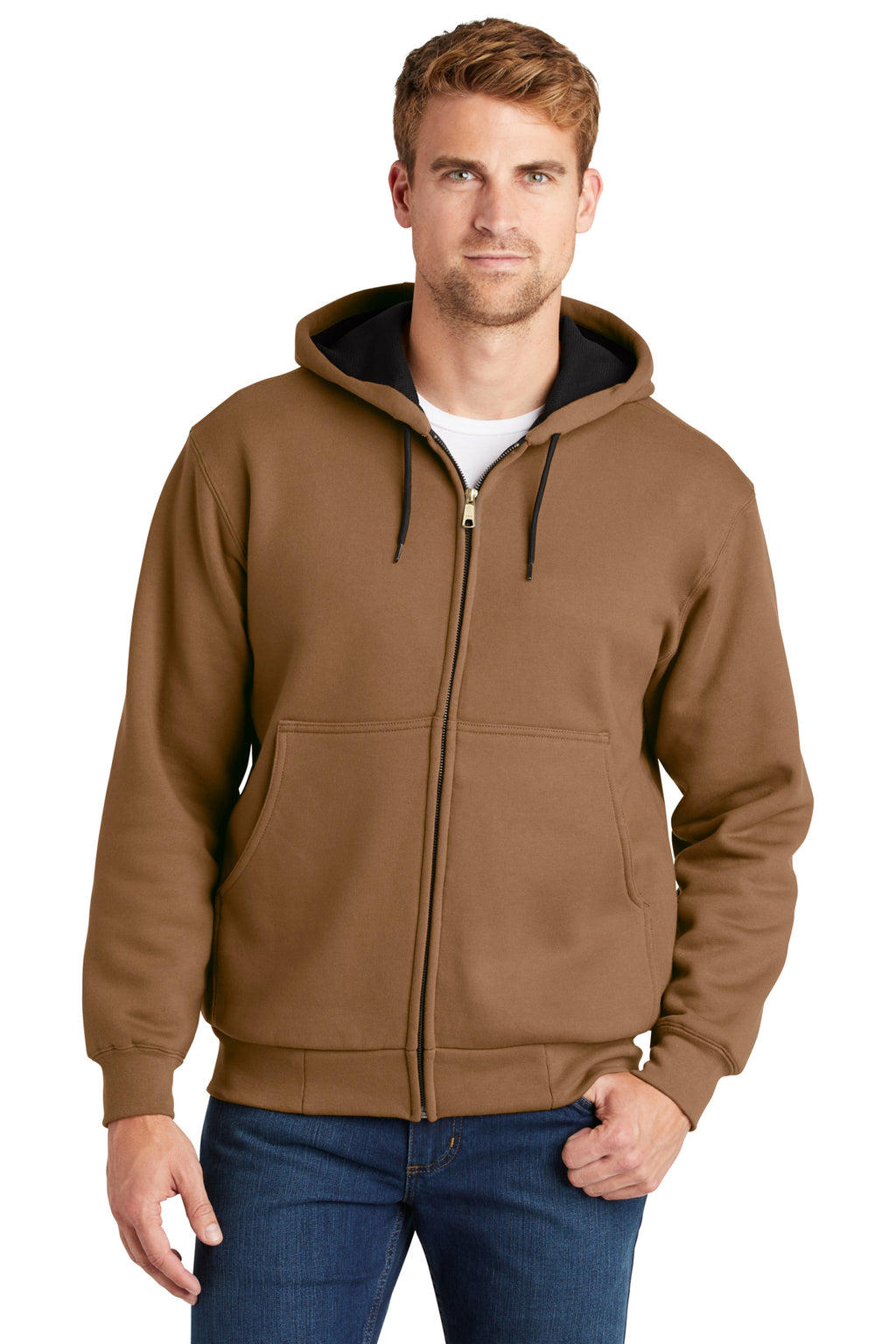 Cornerstone Heavyweight Full-Zip Hooded Sweatshirt With Thermal Lining-4