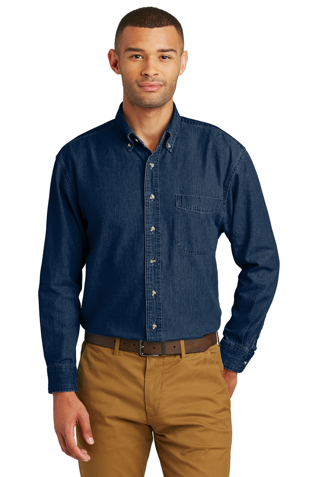 Port & Company Long Sleeve Value Denim Shirt-2