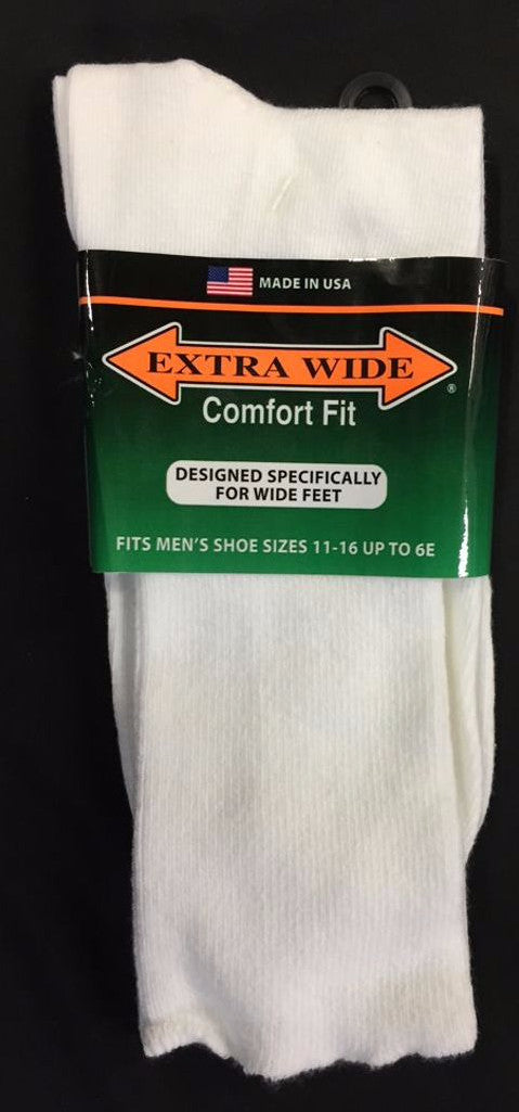 Men's Extra Wide Dress Sock white