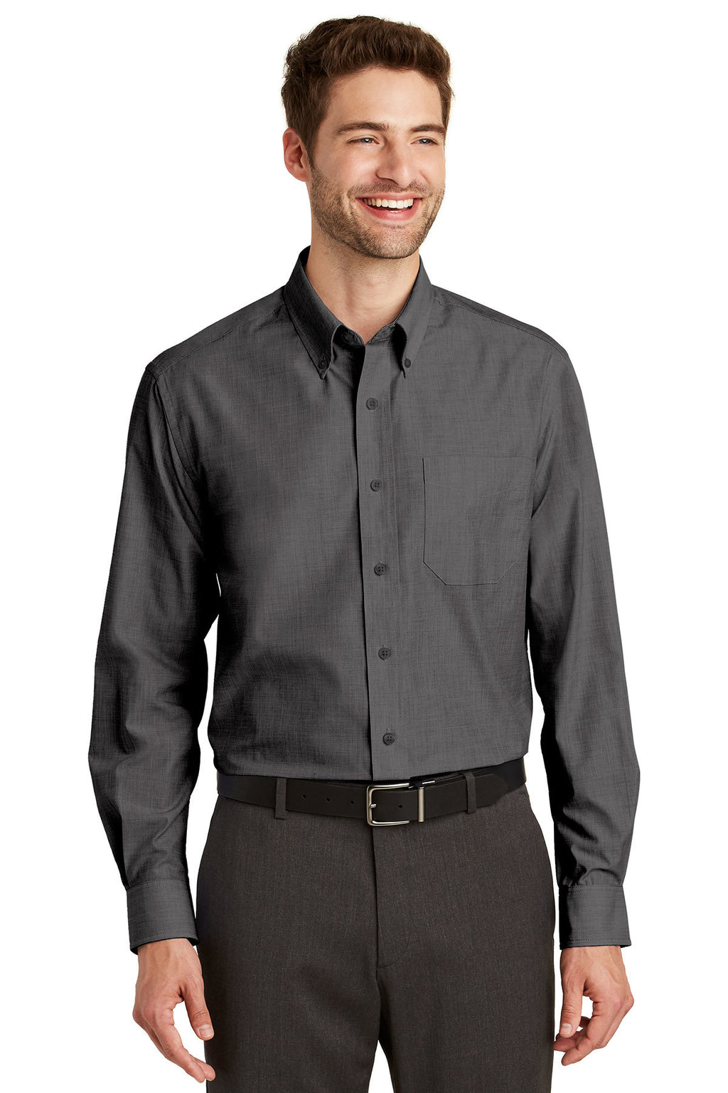 Port Authority Tall Crosshatch Easy Care Shirt-2