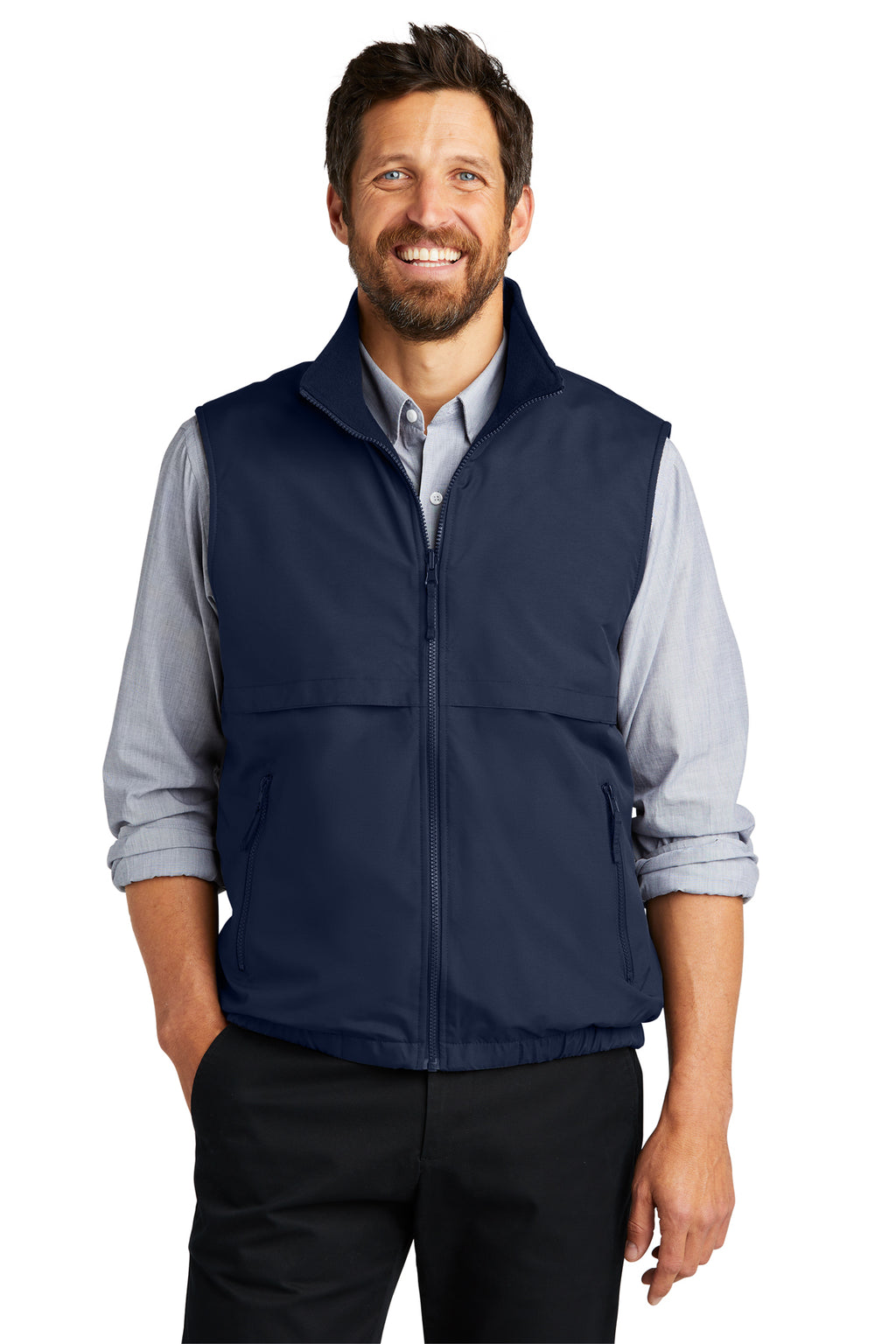Port Authority Reversible Nylon And Fleece Vest-2