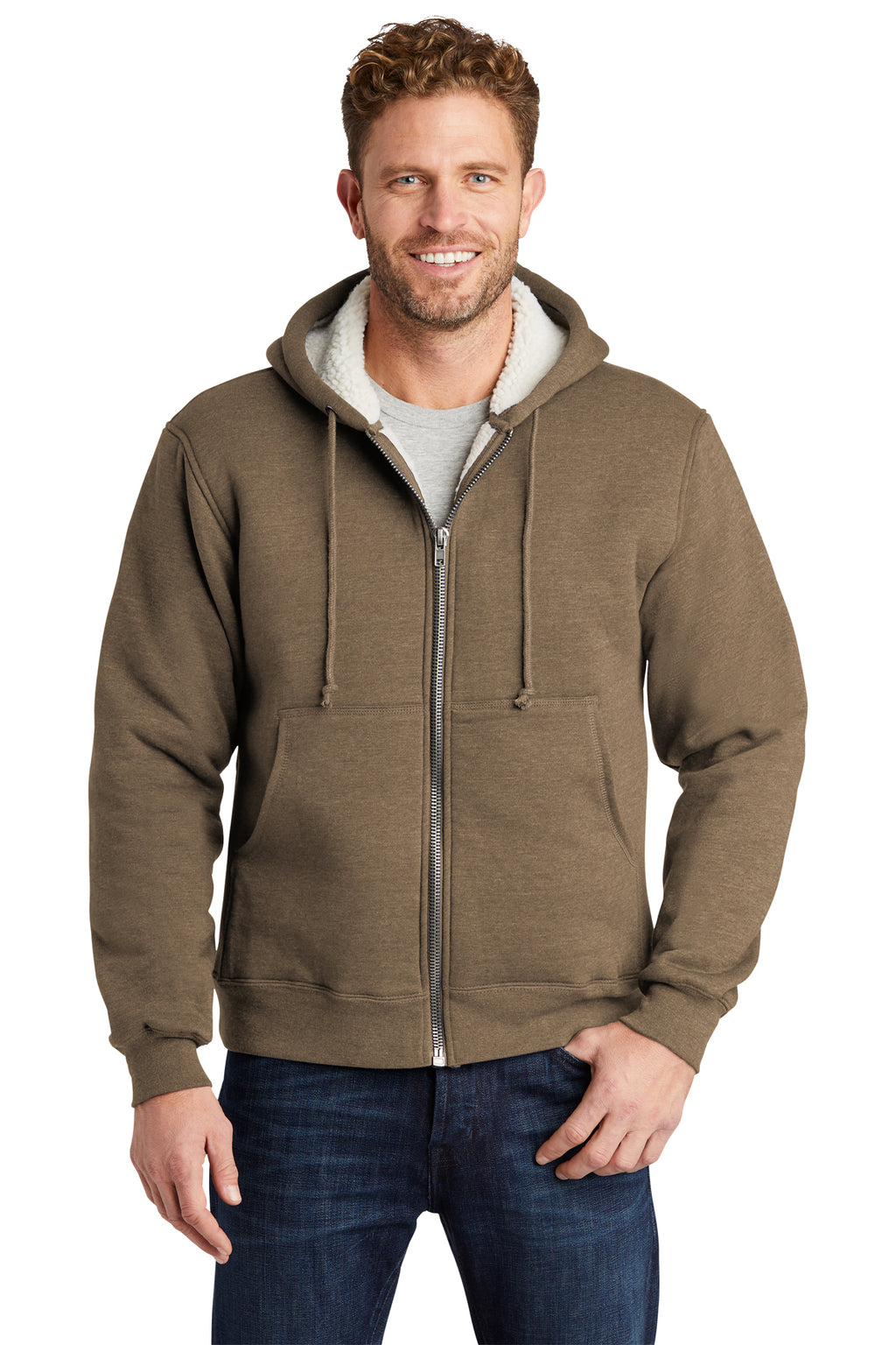 Cornerstone Heavyweight Sherpa-Lined Hooded Fleece Jacket-4