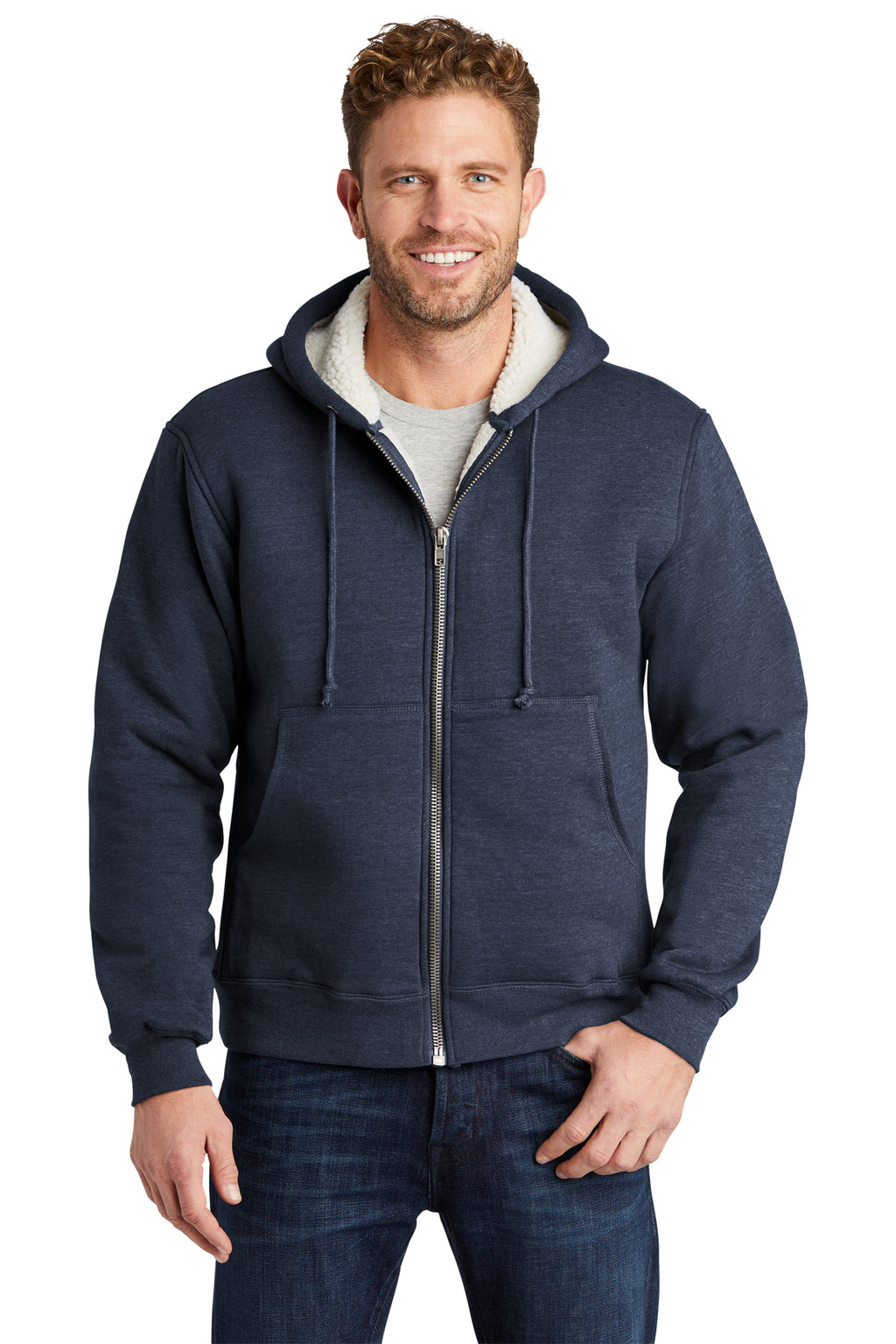 Cornerstone Heavyweight Sherpa-Lined Hooded Fleece Jacket-3