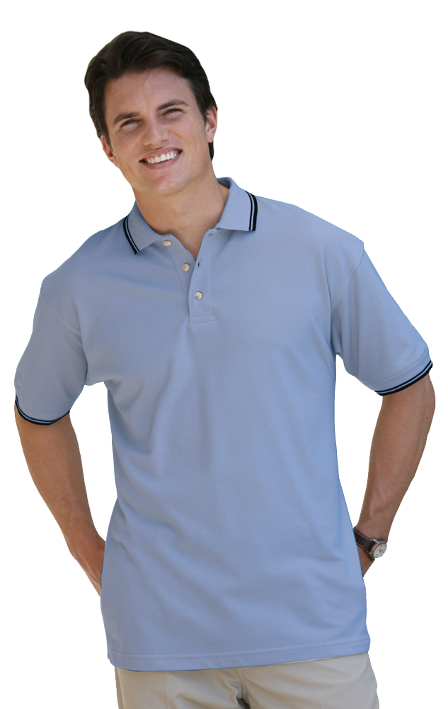 Blue Generation Men's Tipped "Superblend" Pique Polo-5