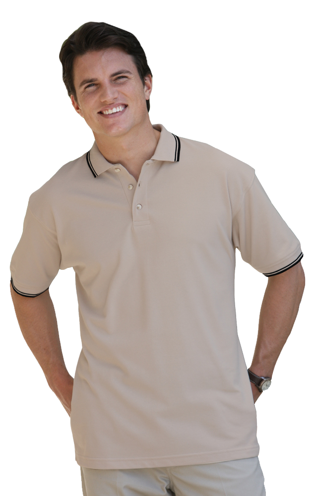 Blue Generation Men's Tipped "Superblend" Pique Polo-1