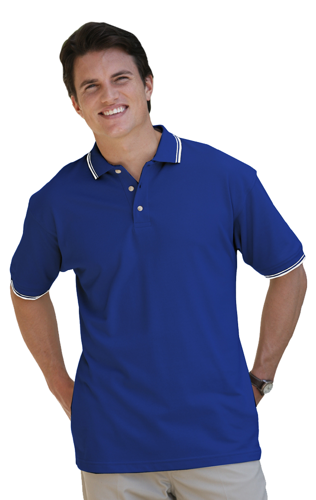 Blue Generation Men's Tipped "Superblend" Pique Polo-9