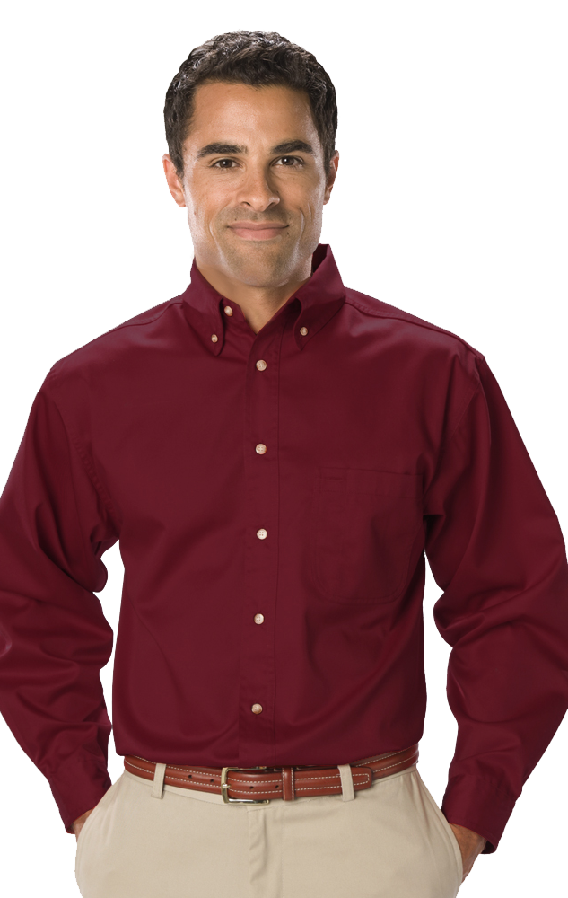 Blue Generation Men's TALL Long Sleeve Teflon Treated Twill Shirt-3