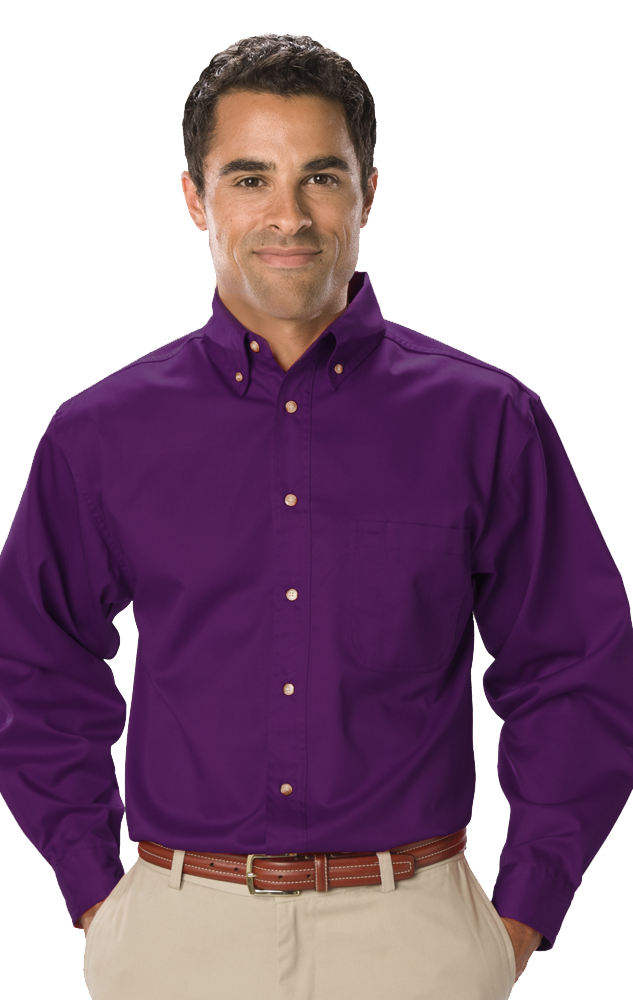 Blue Generation Men's TALL Long Sleeve Teflon Treated Twill Shirt-9