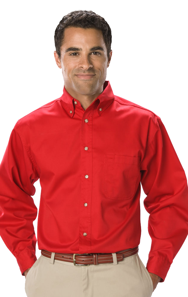 Blue Generation Men's TALL Long Sleeve Teflon Treated Twill Shirt-10