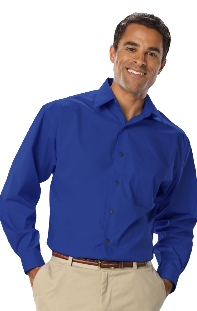 Blue Generation Men's Long Sleeve Easy Care Stretch Poplin Shirt-4