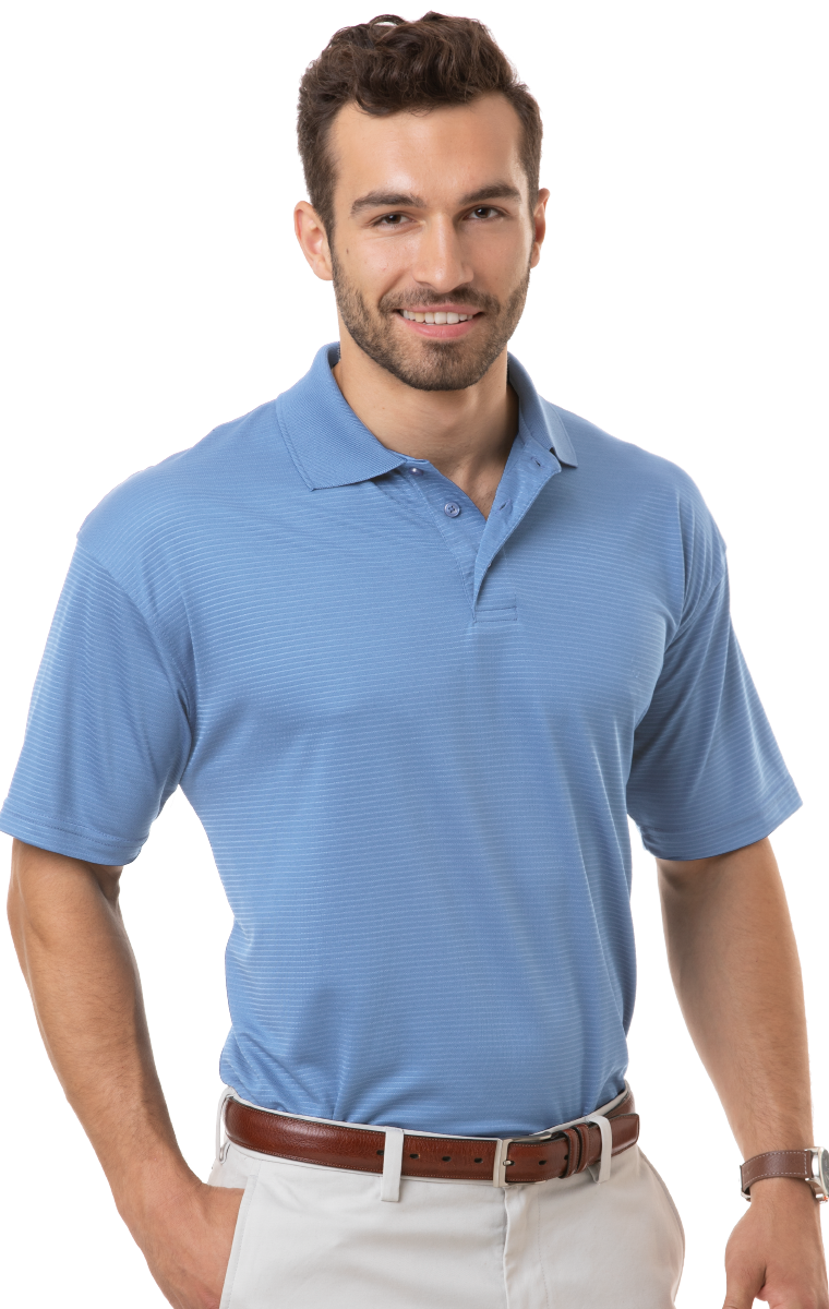 Blue Generation Men's Poly/Rayon Tonal Stripe Polo-4