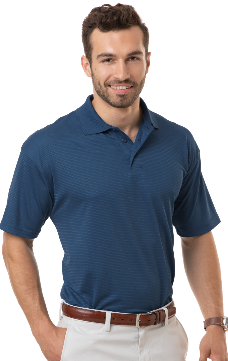 Blue Generation Men's Poly/Rayon Tonal Stripe Polo navy