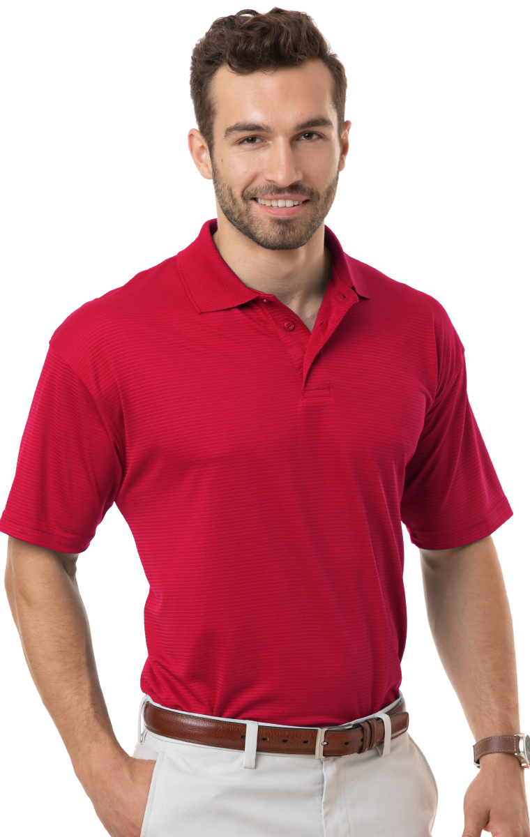 Blue Generation Men's Poly/Rayon Tonal Stripe Polo-5