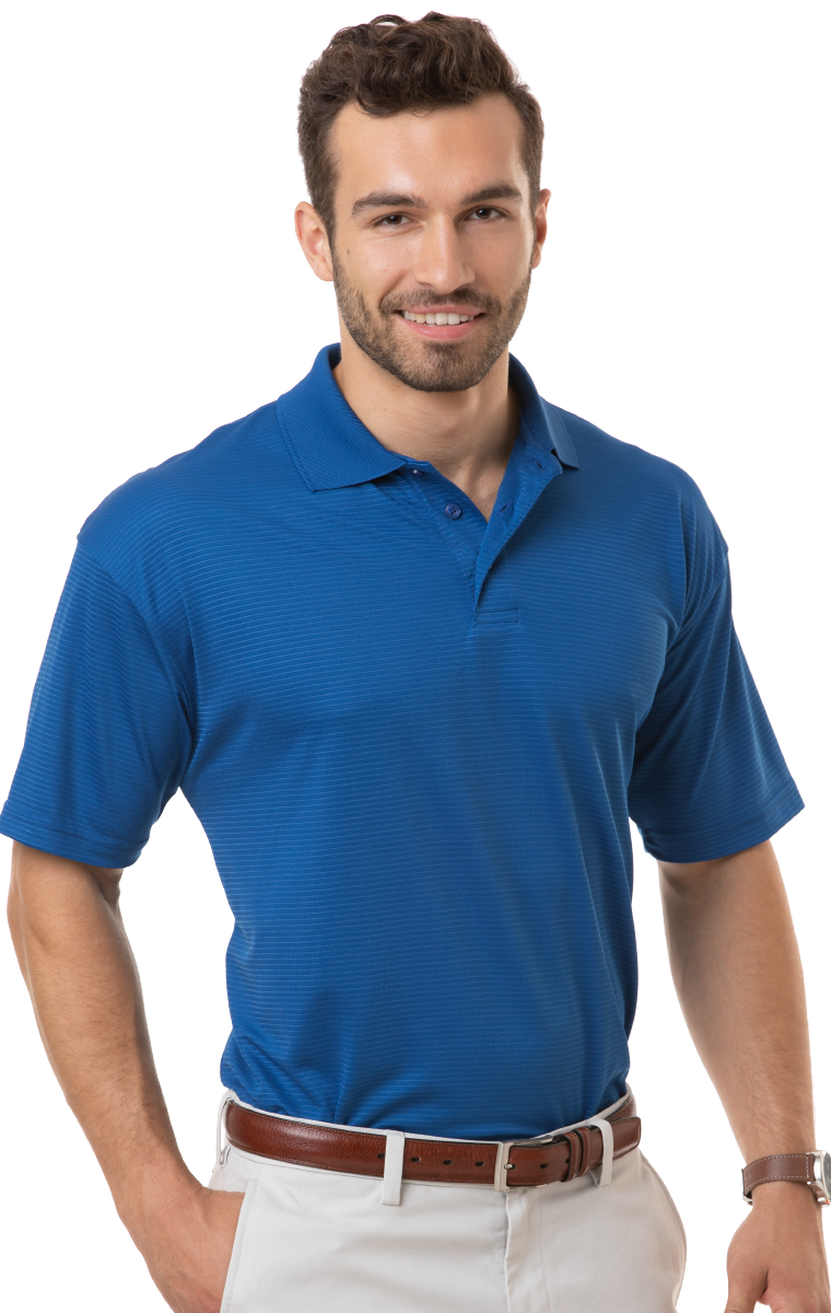 Blue Generation Men's Poly/Rayon Tonal Stripe Polo-6
