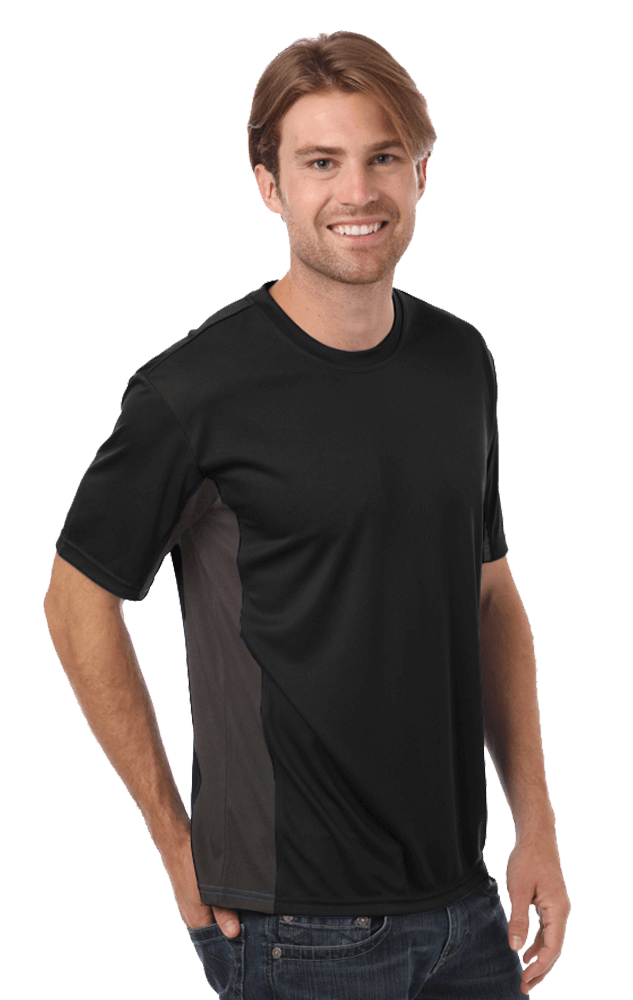 Blue Generation Men's Moisture Wicking Color Block Tee